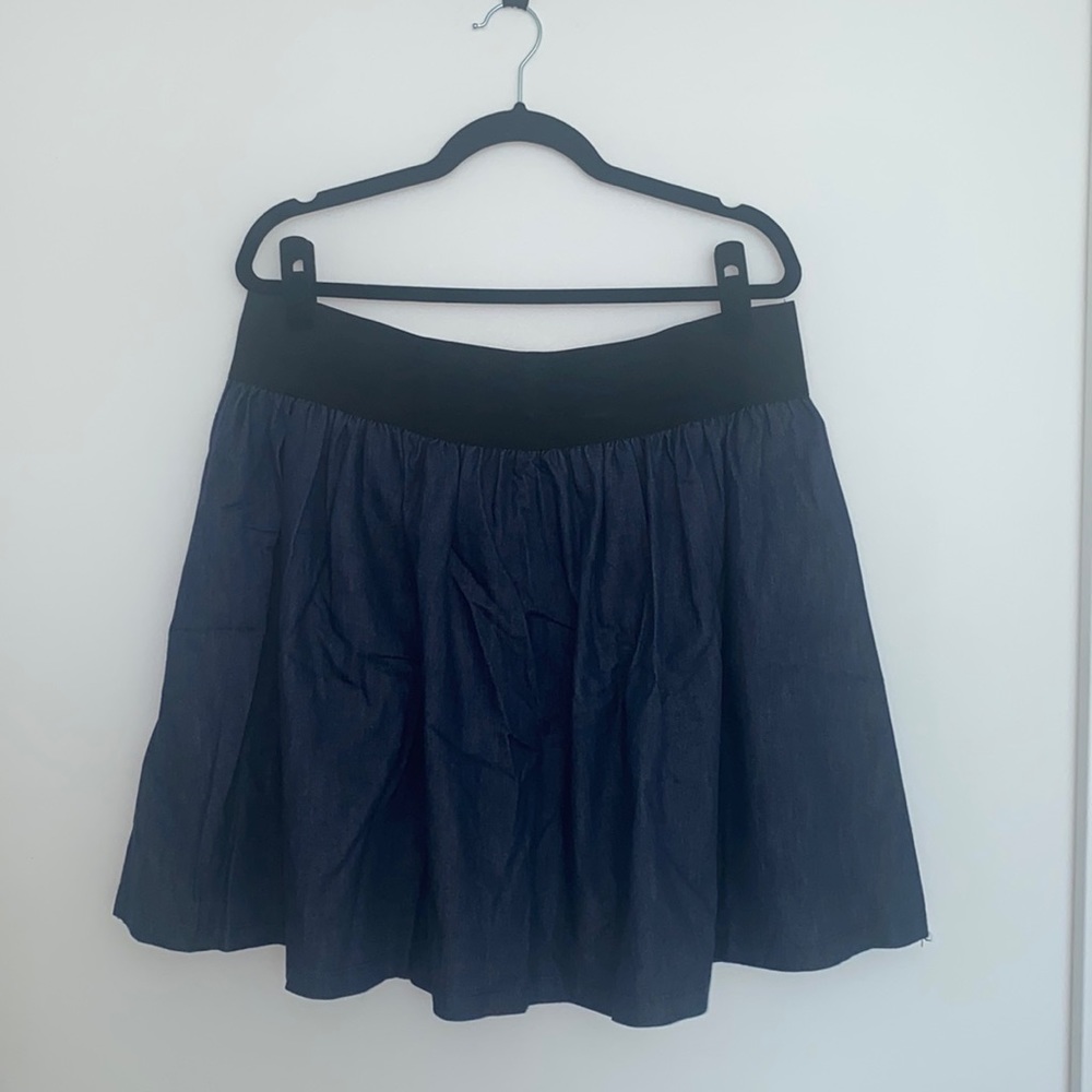 Caren Sport Mini Jean Flare Skirt